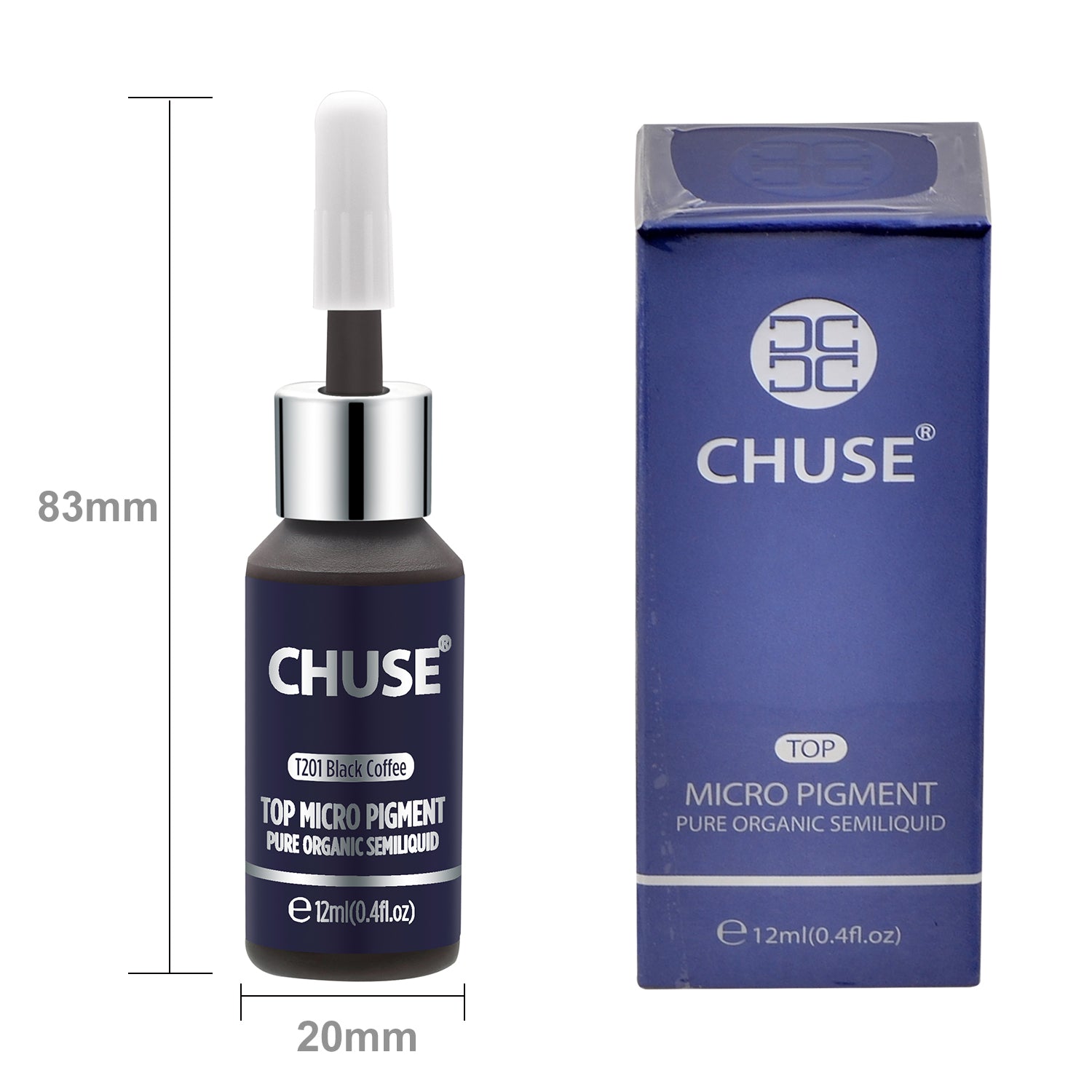 Pigments pour sourcils CHUSE PMU 0,4 oz/12 ml (T201 Café noir) 