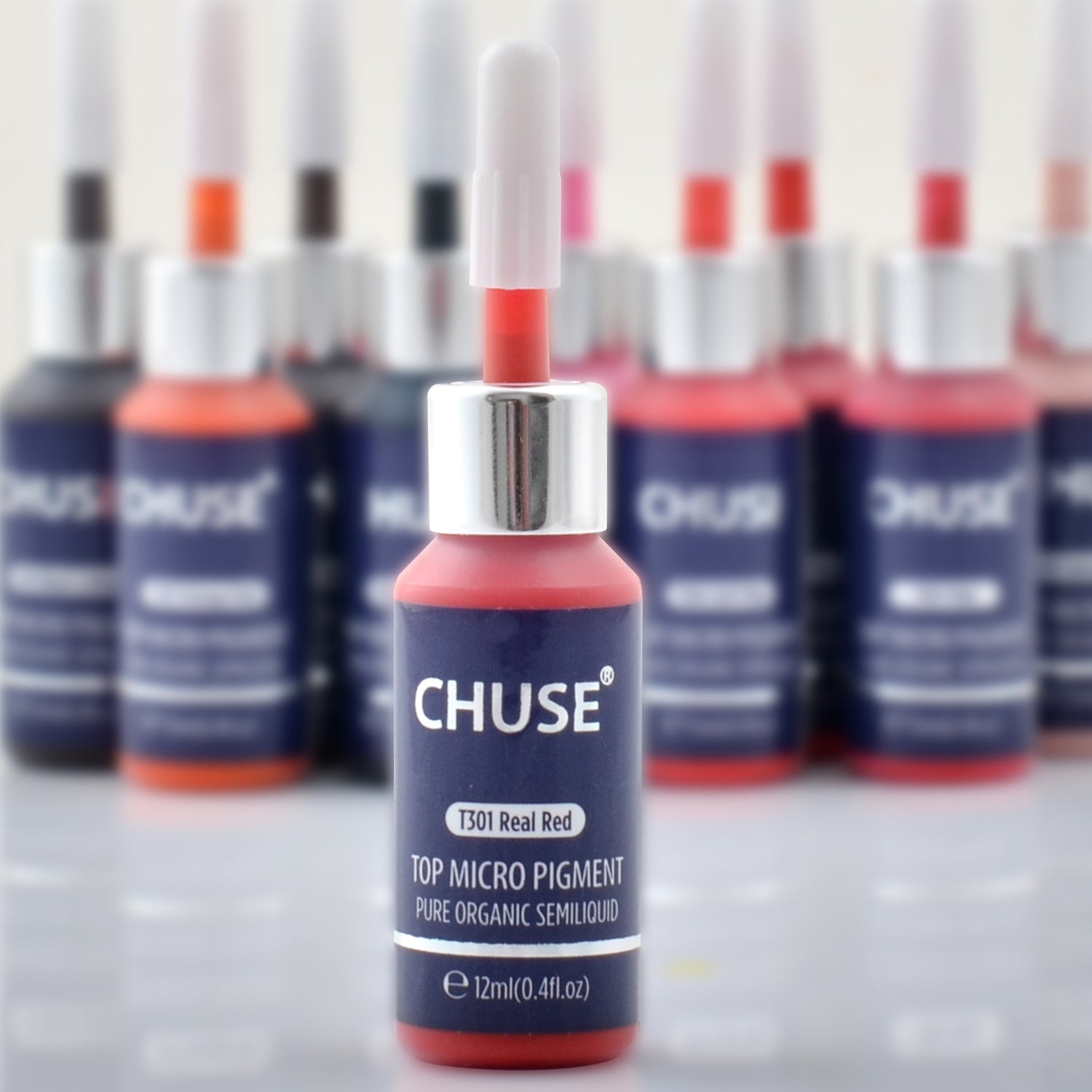 Pigments pour les lèvres CHUSE PMU 0,4 oz/12 ml (T301 Real Red) 