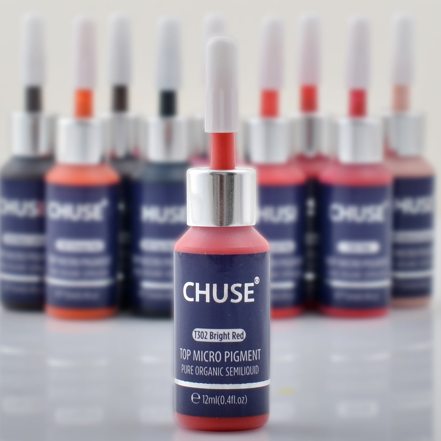 Pigments pour les lèvres CHUSE PMU 0,4 oz/12 ml (T302 Rouge vif) 