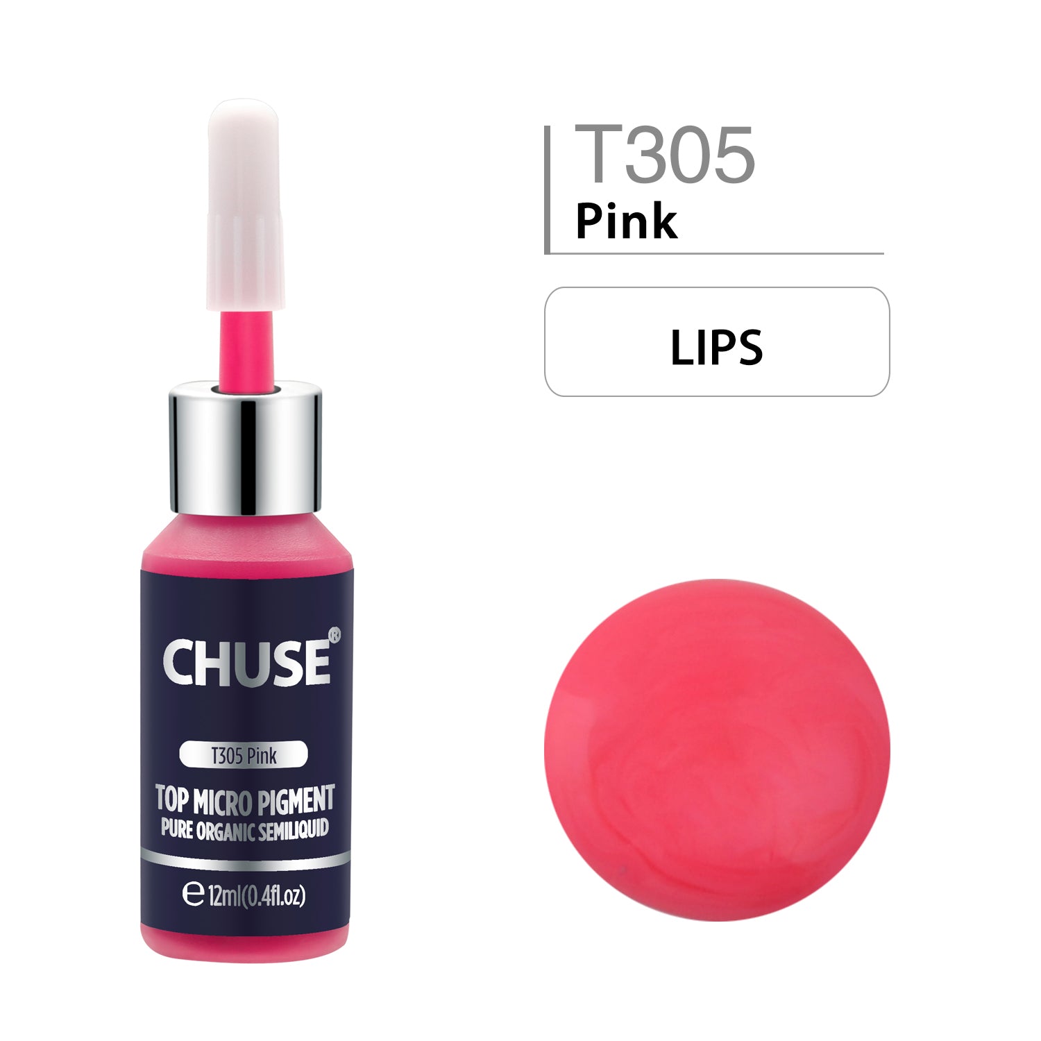 Pigments pour les lèvres CHUSE PMU 0,4 oz/12 ml (T305 Rose) 