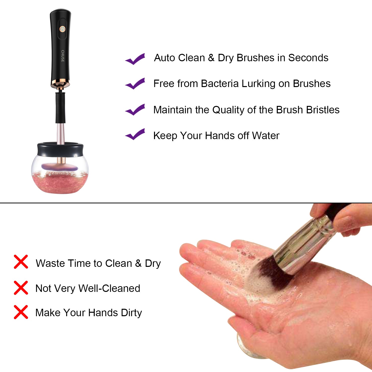 CHUSE Makeup Brush Cleaner and Dryer Machine