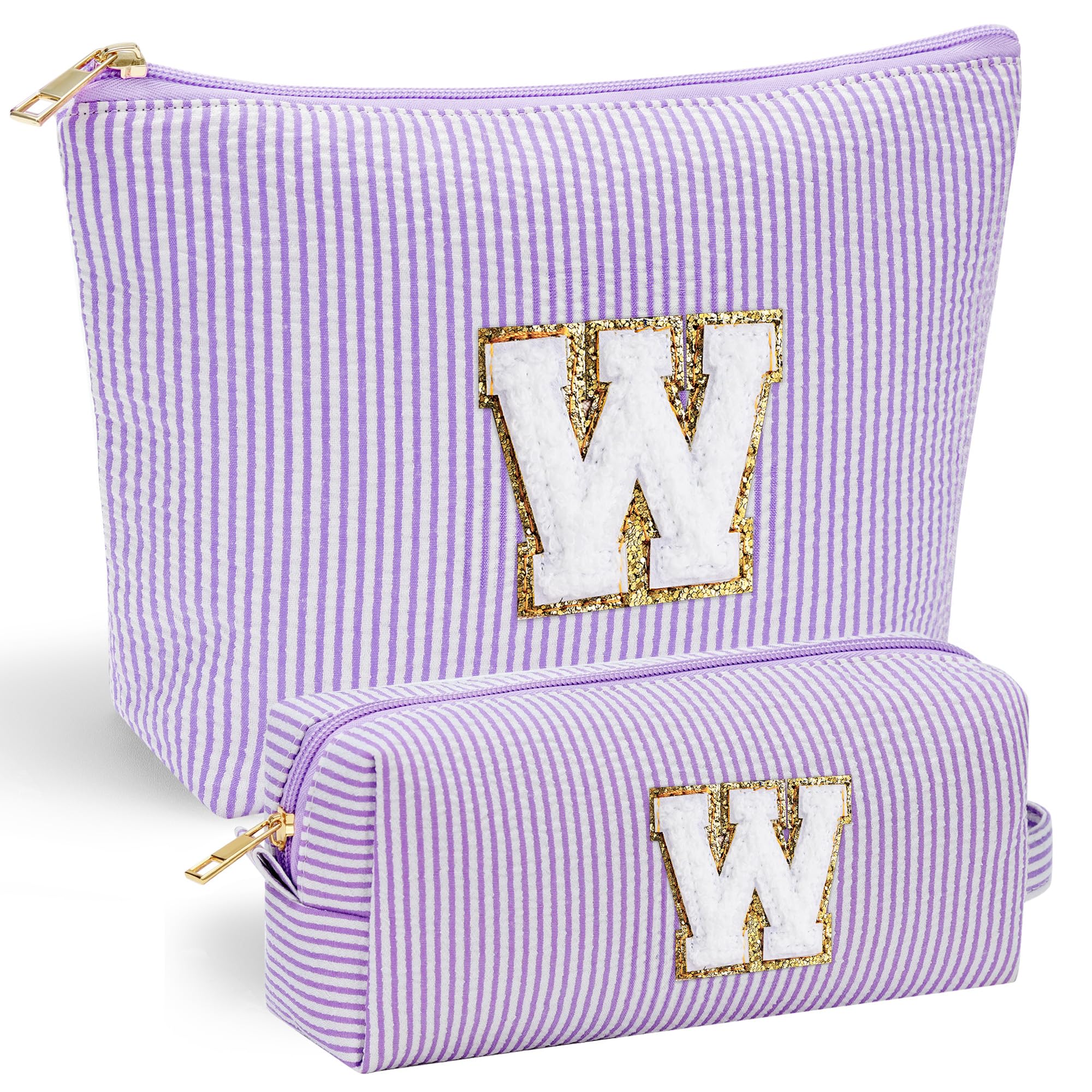 Personalized Initial Makeup Bag for Women | Cosmetic Travel Toiletry Bag | Preppy Stuff Teen Girl Gift Trendy Stuff