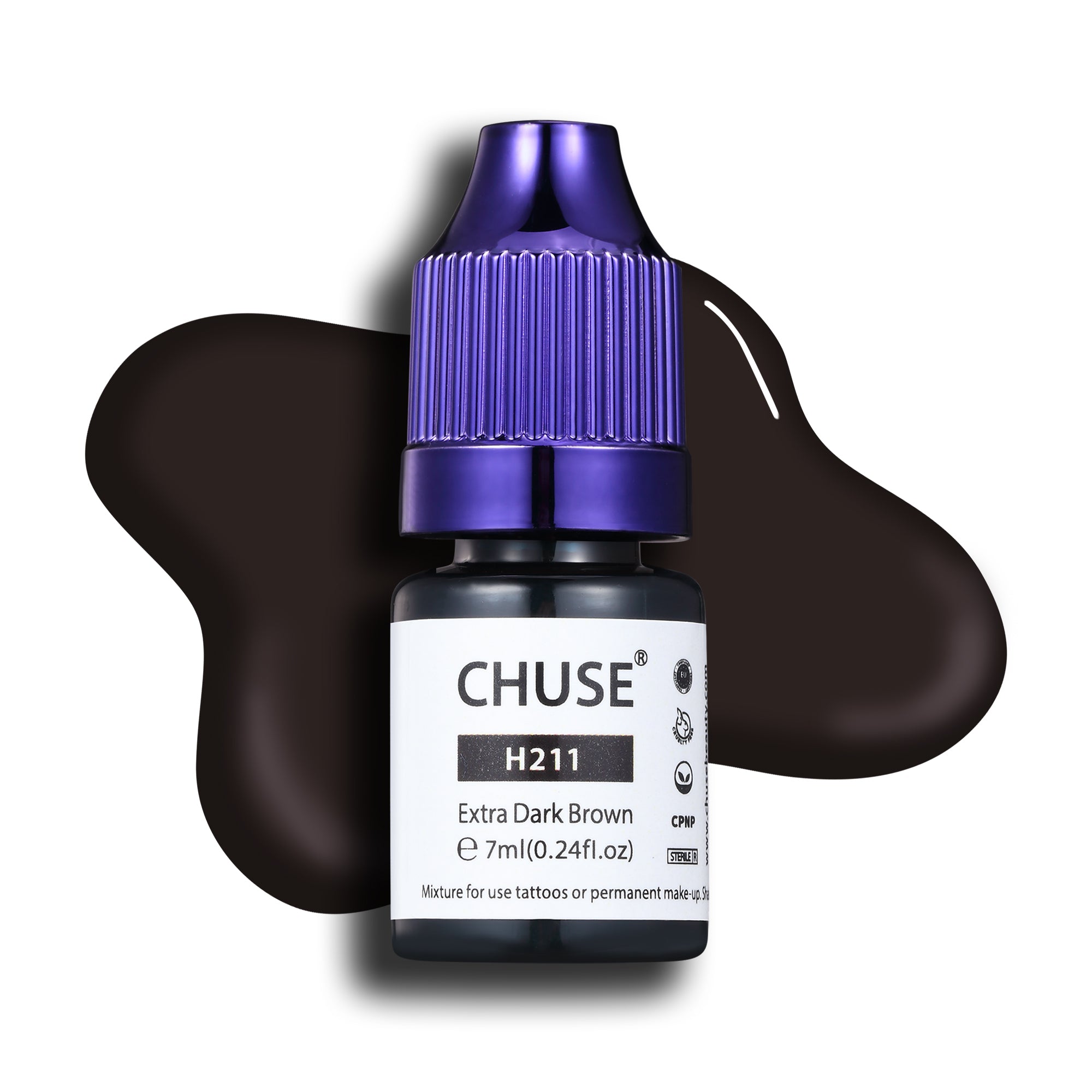 CHUSE PMU Hybrid Liquid Eyebrow Pigments 0.24oz/7ml (H211 Extra Dark Brown)