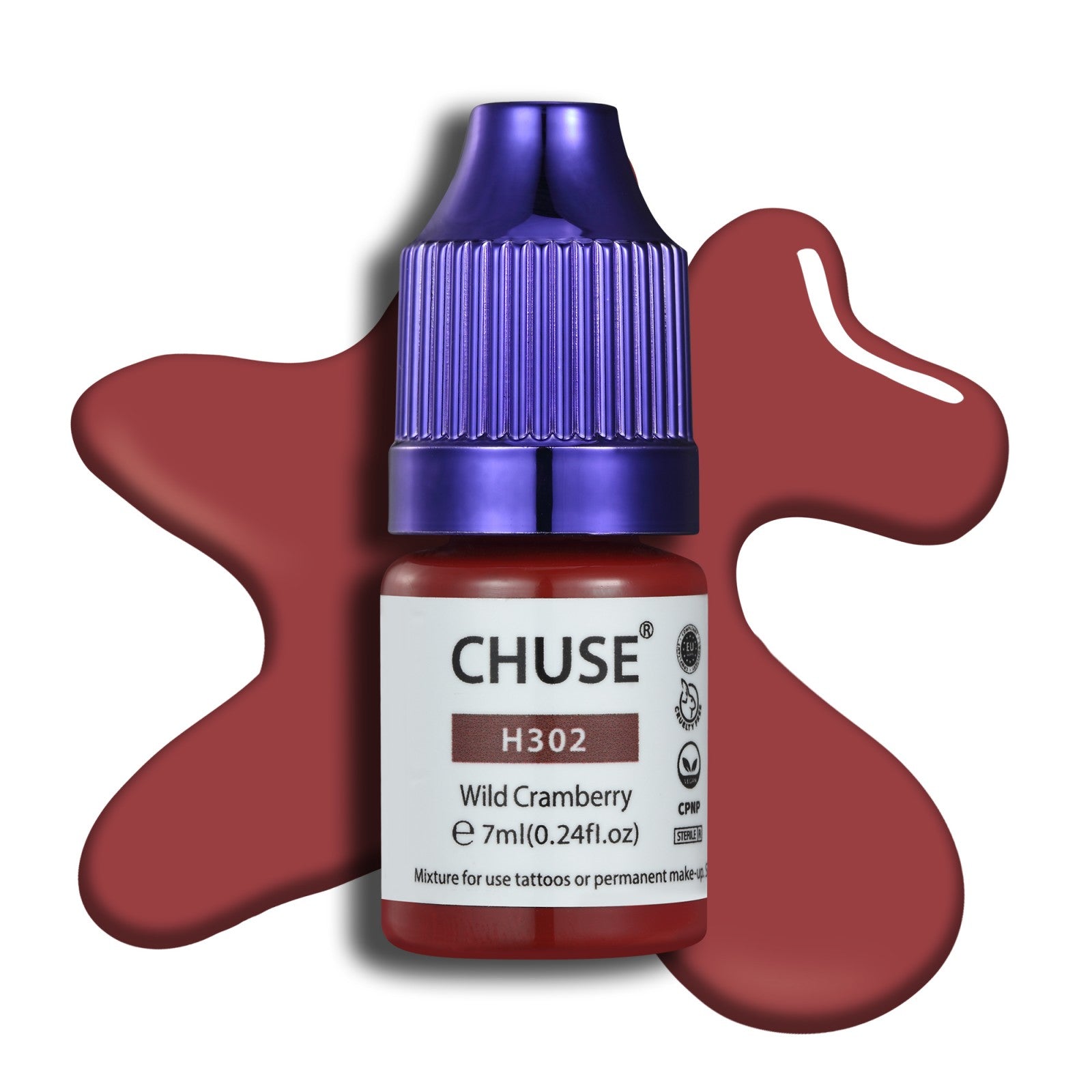 CHUSE PMU Hybrid Liquid Lips Pigments Shades 0.24oz/7ml (H302 Wild Cramberry)