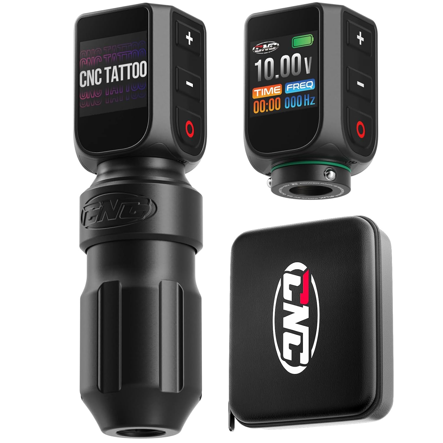 CNC Wireless Tattoo Machine, Rotary Pen with 1600mAh Dual Batteries Power Supply Tattoo Gun LED Display 4.0 Stroke Coreless Motor for Tattoo Professionals and Beginners