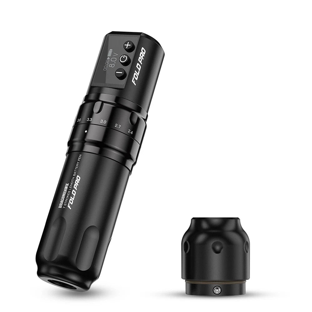 Dragonhawk Wireless Tattoo Pen Machine with 7 Stroke Length | Fold Pro