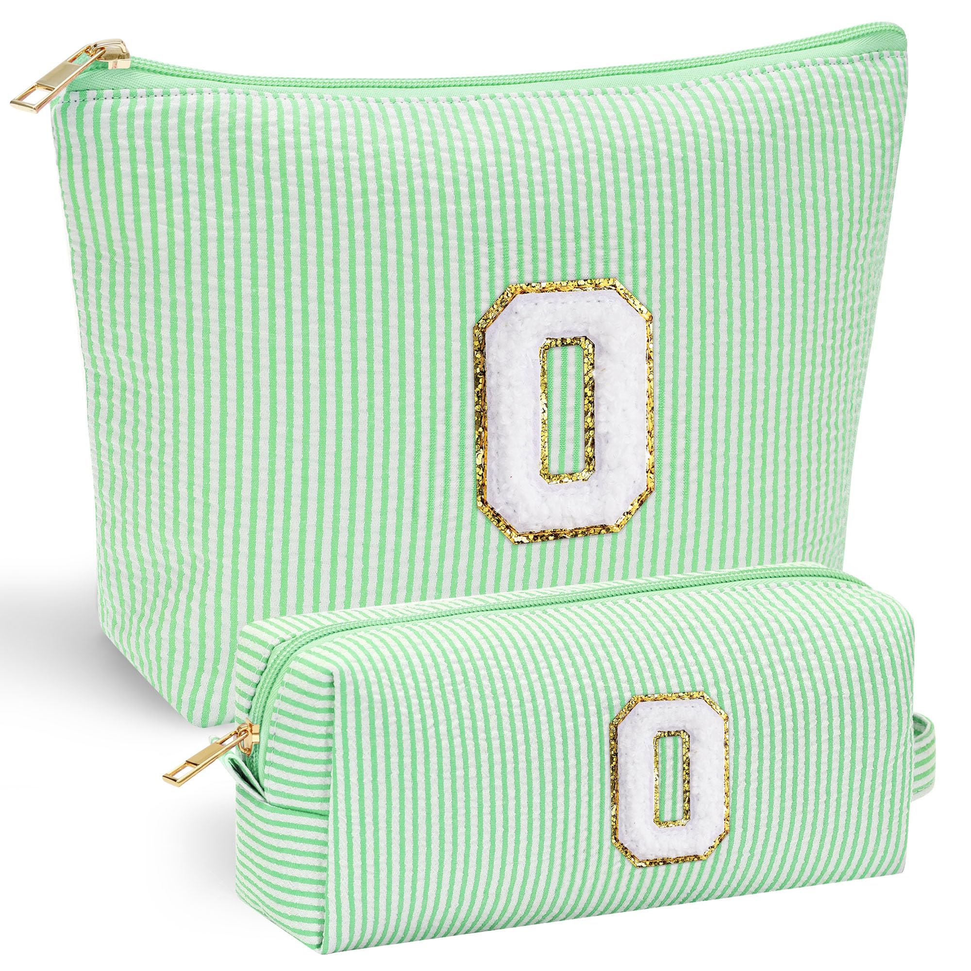 Personalized Initial Makeup Bag for Women | Cosmetic Travel Toiletry Bag | Preppy Stuff Teen Girl Gift Trendy Stuff