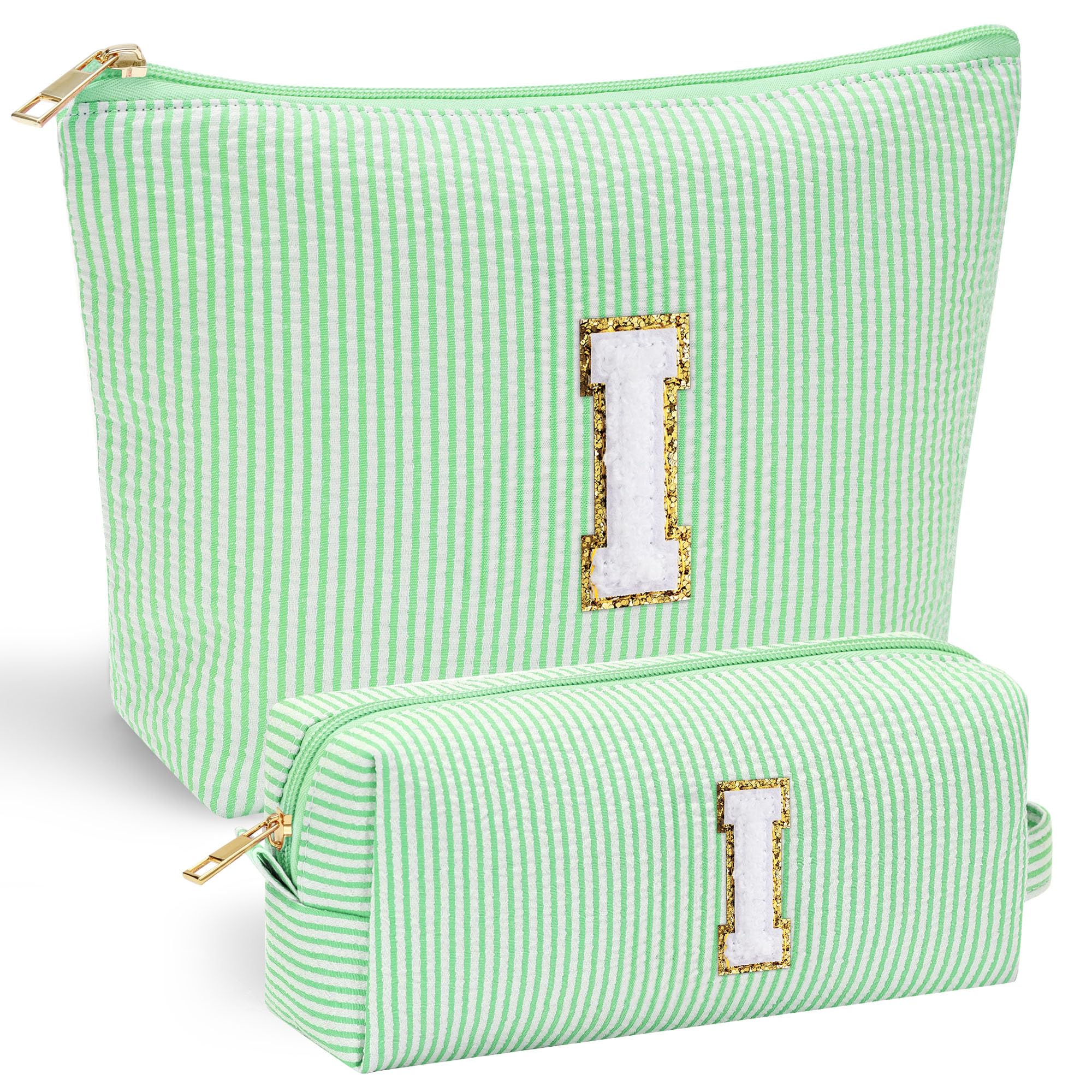 Personalized Initial Makeup Bag for Women | Cosmetic Travel Toiletry Bag | Preppy Stuff Teen Girl Gift Trendy Stuff