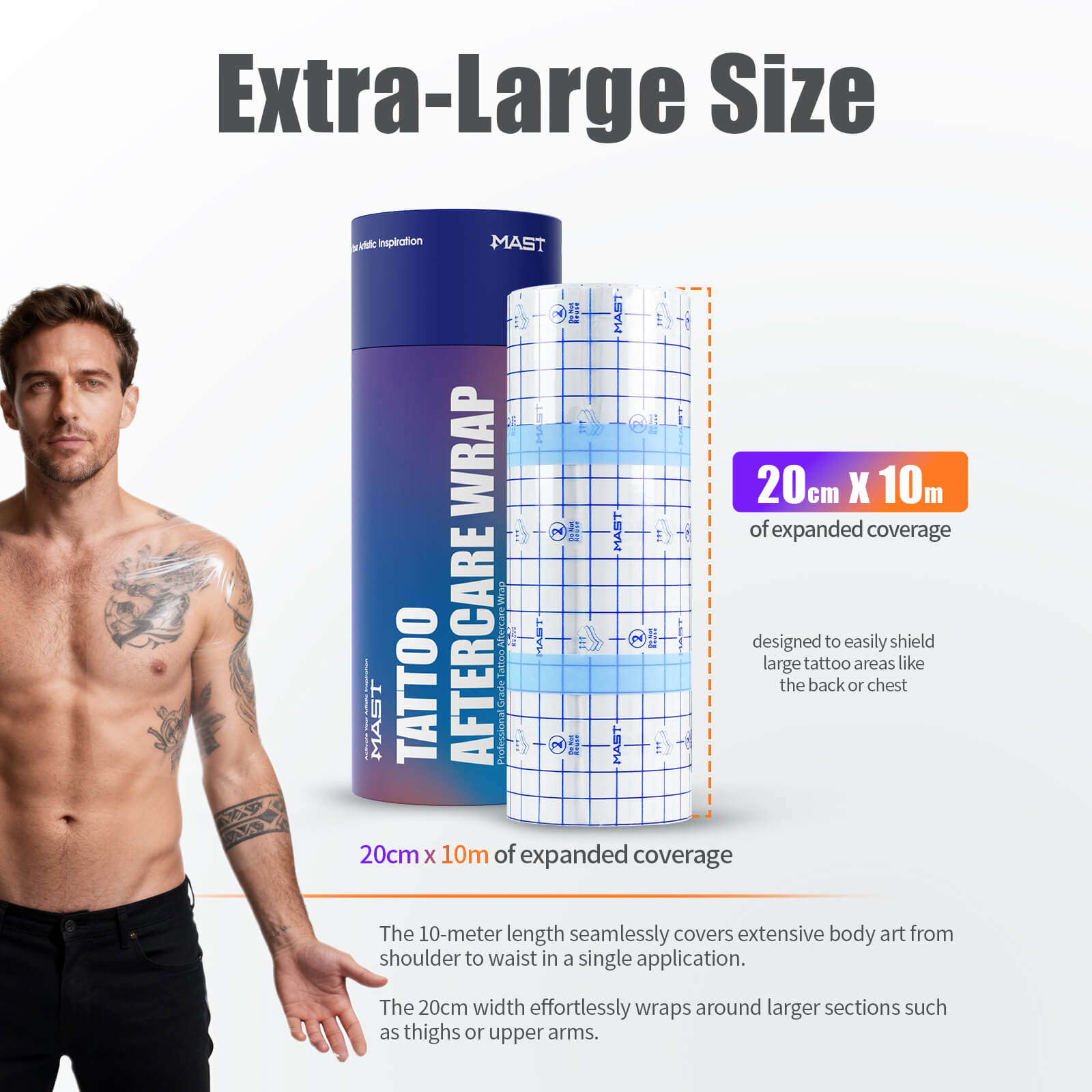 Mast Tattoo Aftercare Wrap Dual-Tear Tattoo Protection Film
