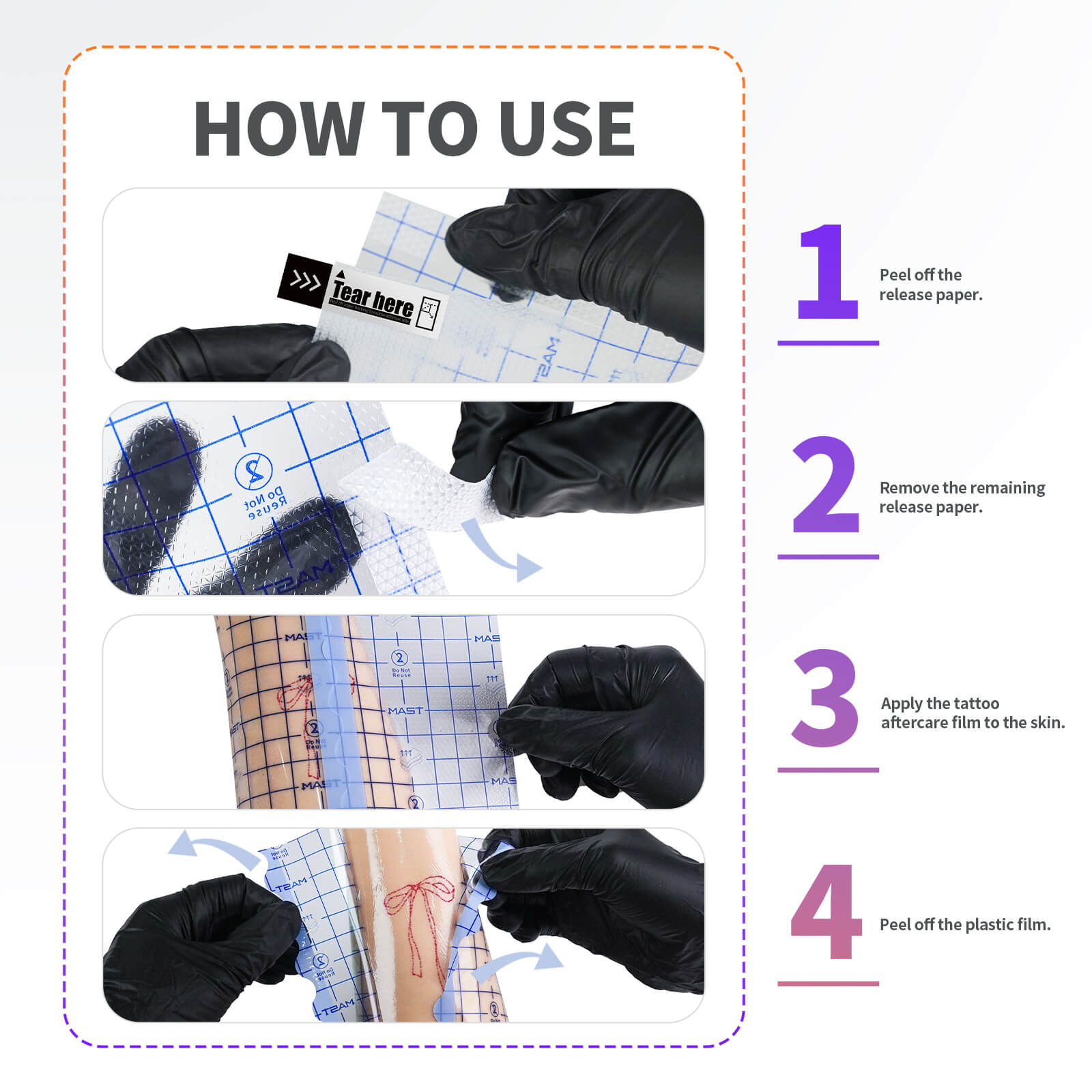 Mast Tattoo Aftercare Wrap Dual-Tear Tattoo Protection Film