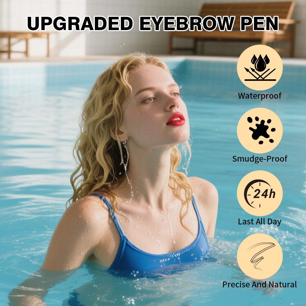 Microblading Eyebrow Pencil,2-in-1 Dual-Ended Eyebrow Pen with 2 Tip brow pen and Precise Brush-Tip,Brow Pen for Natural Waterproof and Long-Lasting Brows (2Pcs)