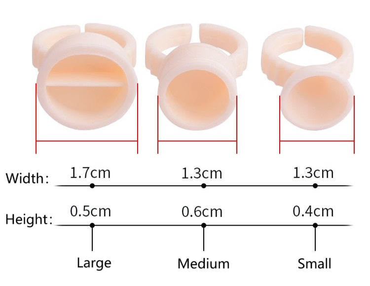 Disposable Tattoo/PMU Pigment Silicone Ring Cups - 100Pcs