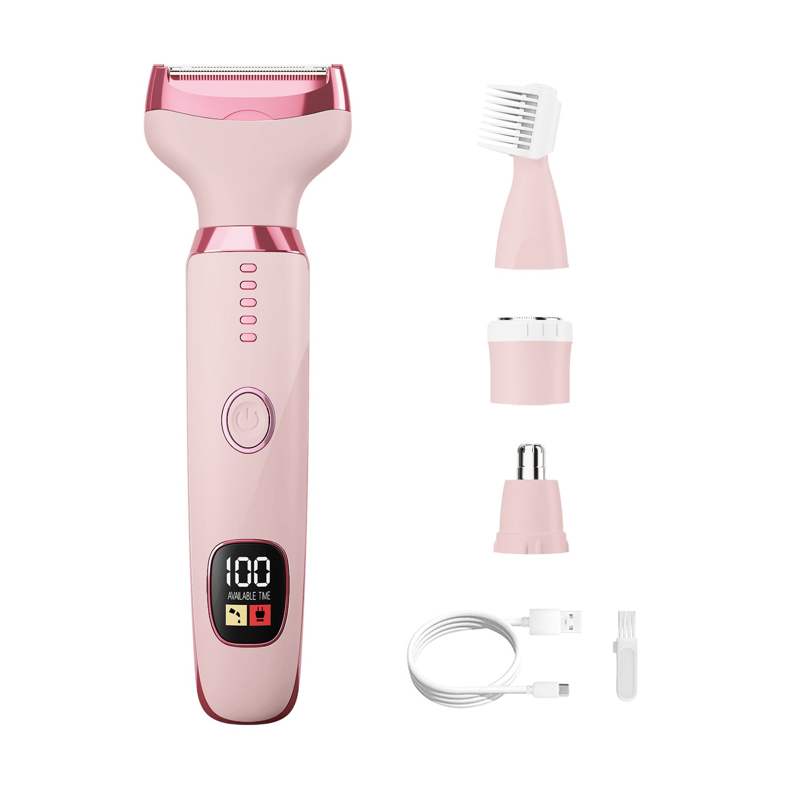 Electric Razor for Women Men,4 in 1 Ladies Wet & Dry Body Razors and Facial Hair Remover, Rechargeable LED Display Hair Removal Kit for Nose Face Body Bikini Hair