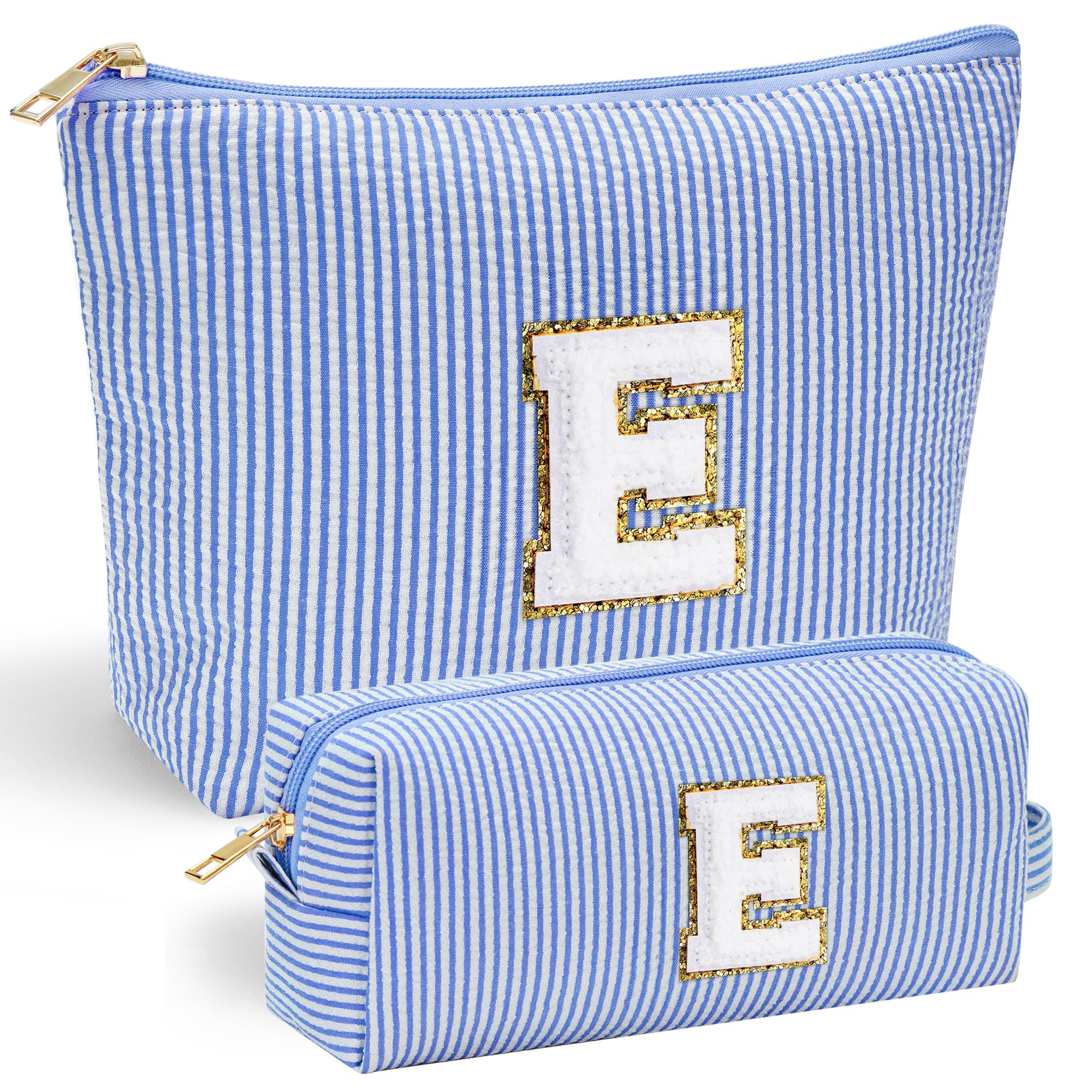 Personalized Initial Makeup Bag for Women | Cosmetic Travel Toiletry Bag | Preppy Stuff Teen Girl Gift Trendy Stuff