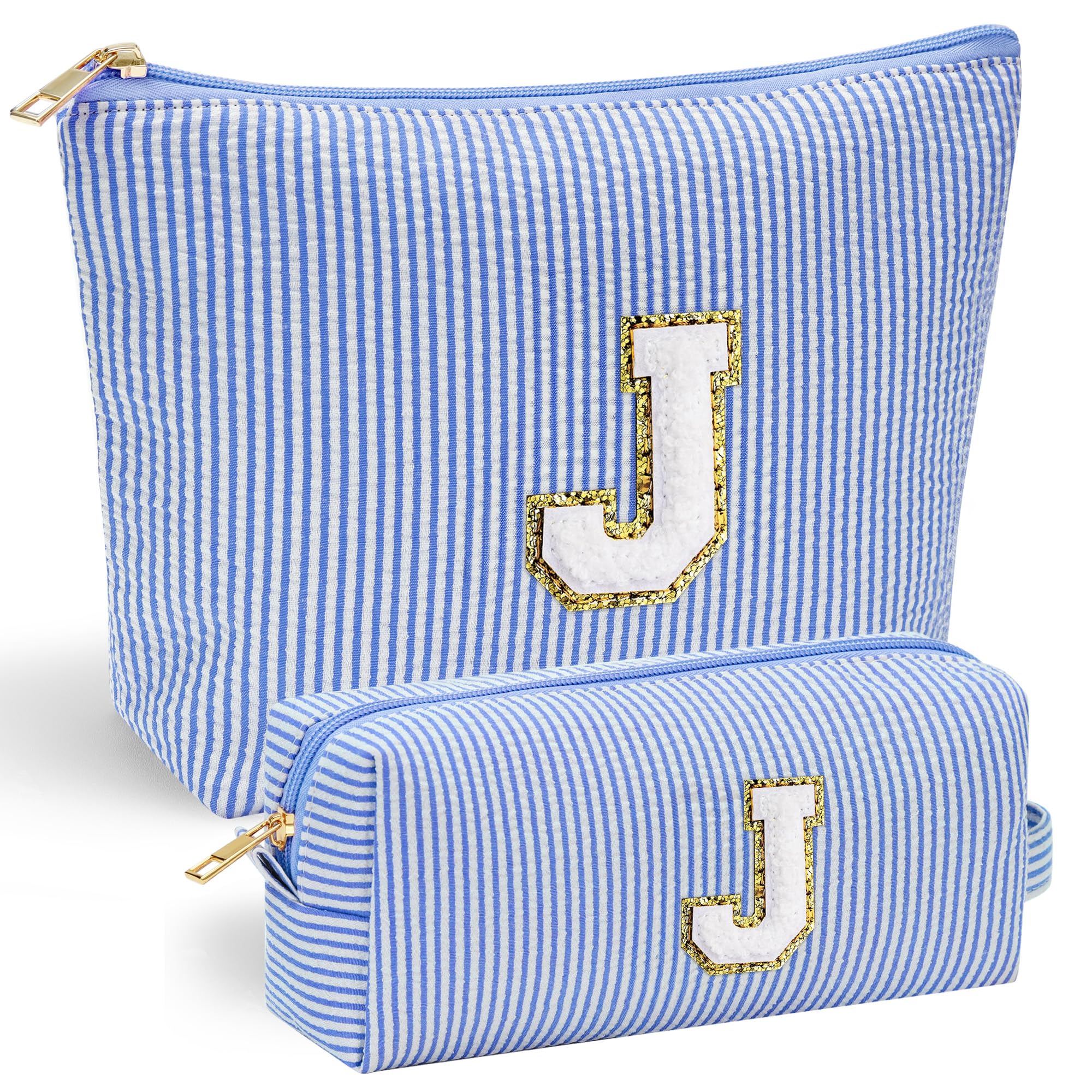 Personalized Initial Makeup Bag for Women | Cosmetic Travel Toiletry Bag | Preppy Stuff Teen Girl Gift Trendy Stuff