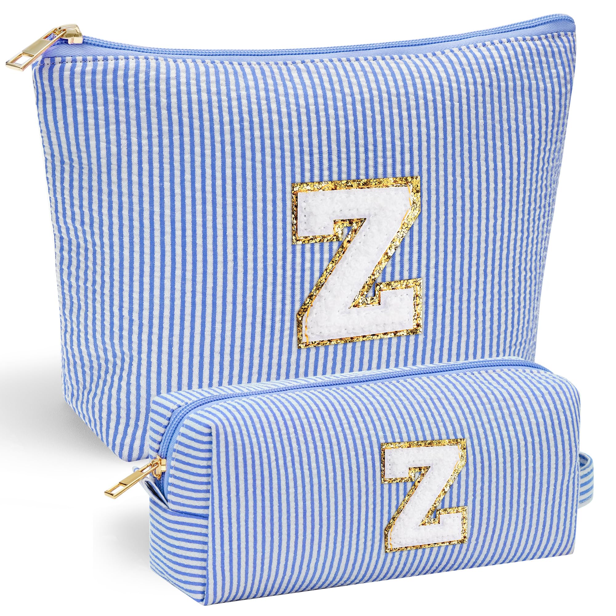 Personalized Initial Makeup Bag for Women | Cosmetic Travel Toiletry Bag | Preppy Stuff Teen Girl Gift Trendy Stuff