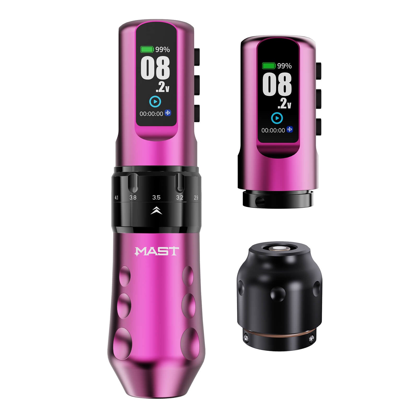 Dragonhawk Wireless Tattoo Pen Machine 2.5-4.5MM Strokes Length | Mast Flip 4 Pro ( With RCA Adapter)