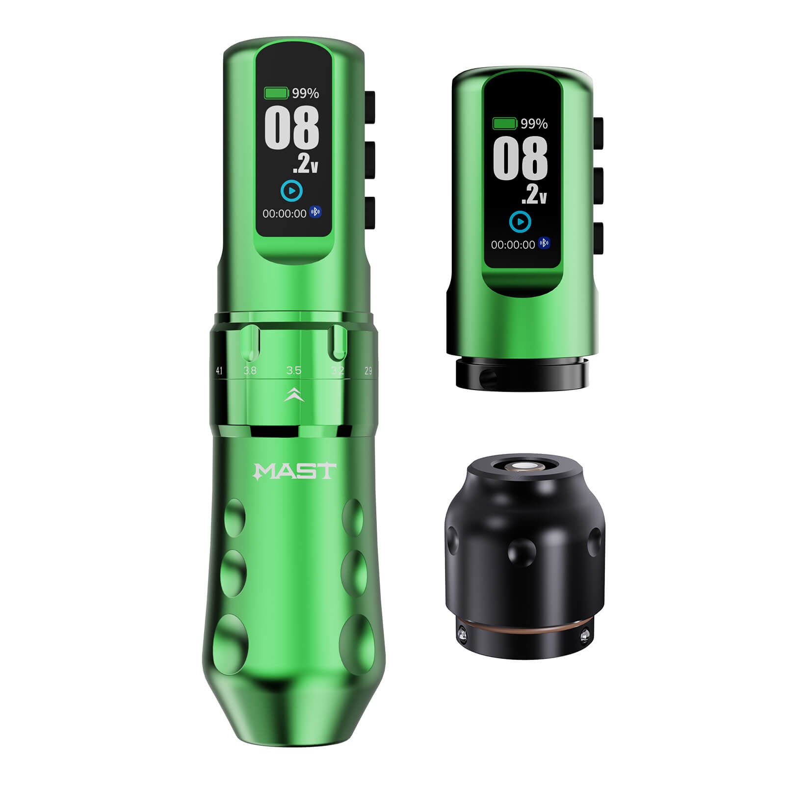 Dragonhawk Wireless Tattoo Pen Machine 2.5-4.5MM Strokes Length | Mast Flip 4 Pro ( With RCA Adapter)