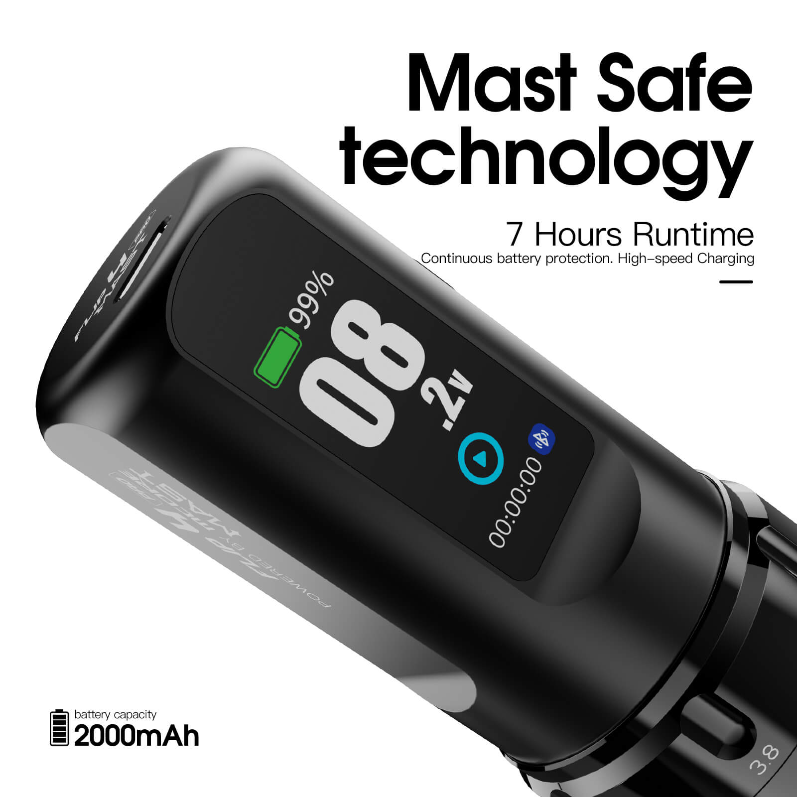 Dragonhawk Wireless Tattoo Pen Machine 2.5-4.5MM Strokes Length | Mast Flip 4 Pro ( With RCA Adapter)