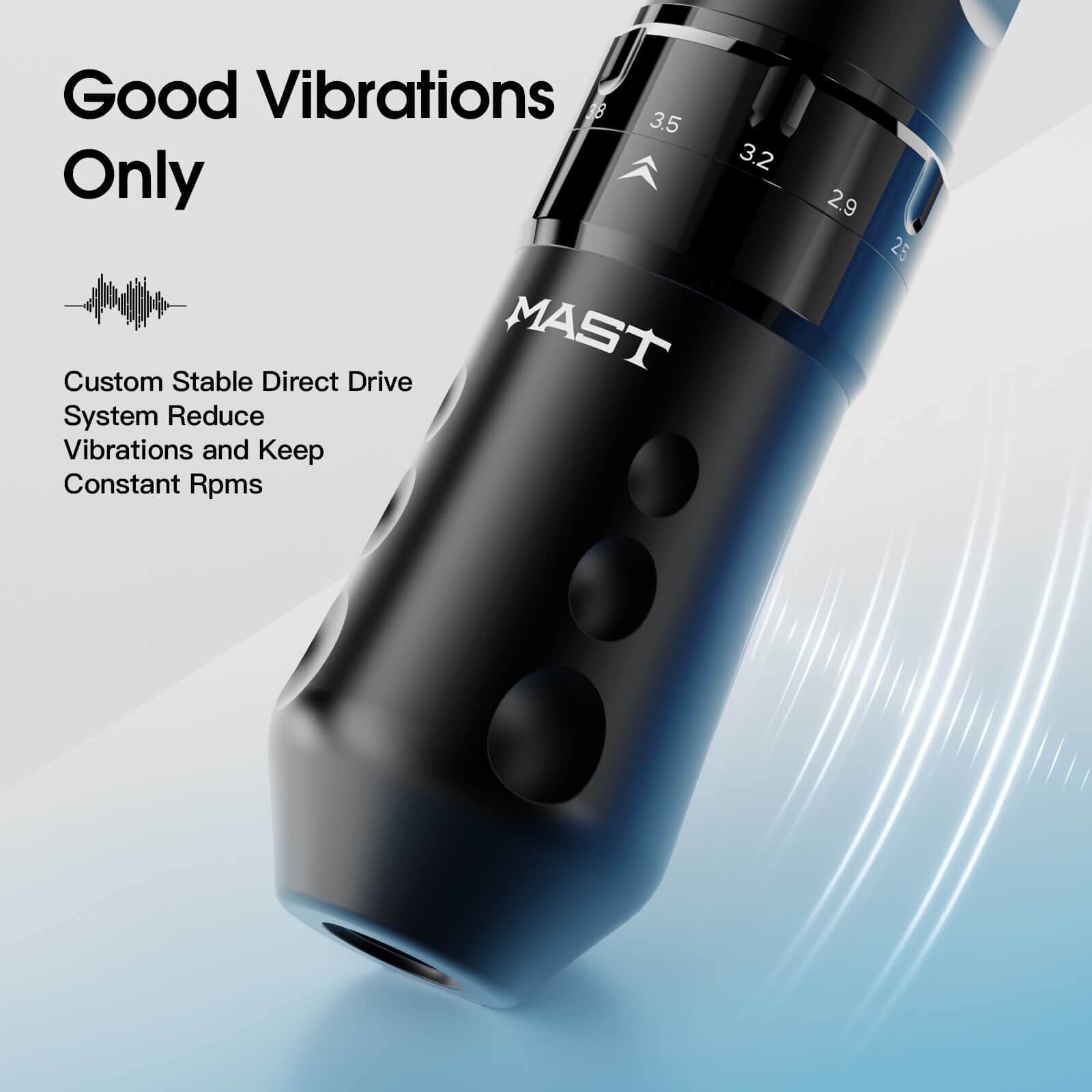 Dragonhawk Wireless Tattoo Pen Machine 2.5-4.5MM Strokes Length | Mast Flip 4 Pro ( With RCA Adapter)