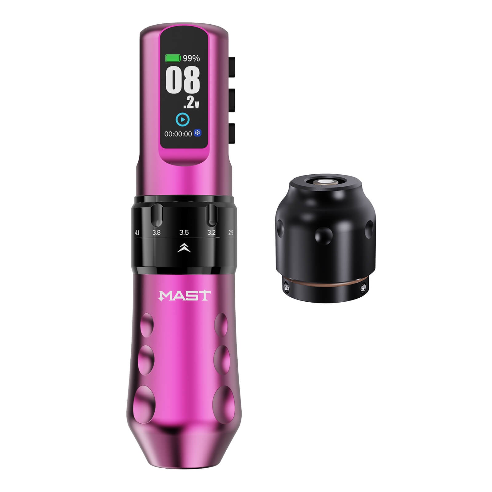 Dragonhawk Wireless Tattoo Pen Machine 2.5-4.5MM Strokes Length | Mast Flip 4 Pro ( With RCA Adapter)