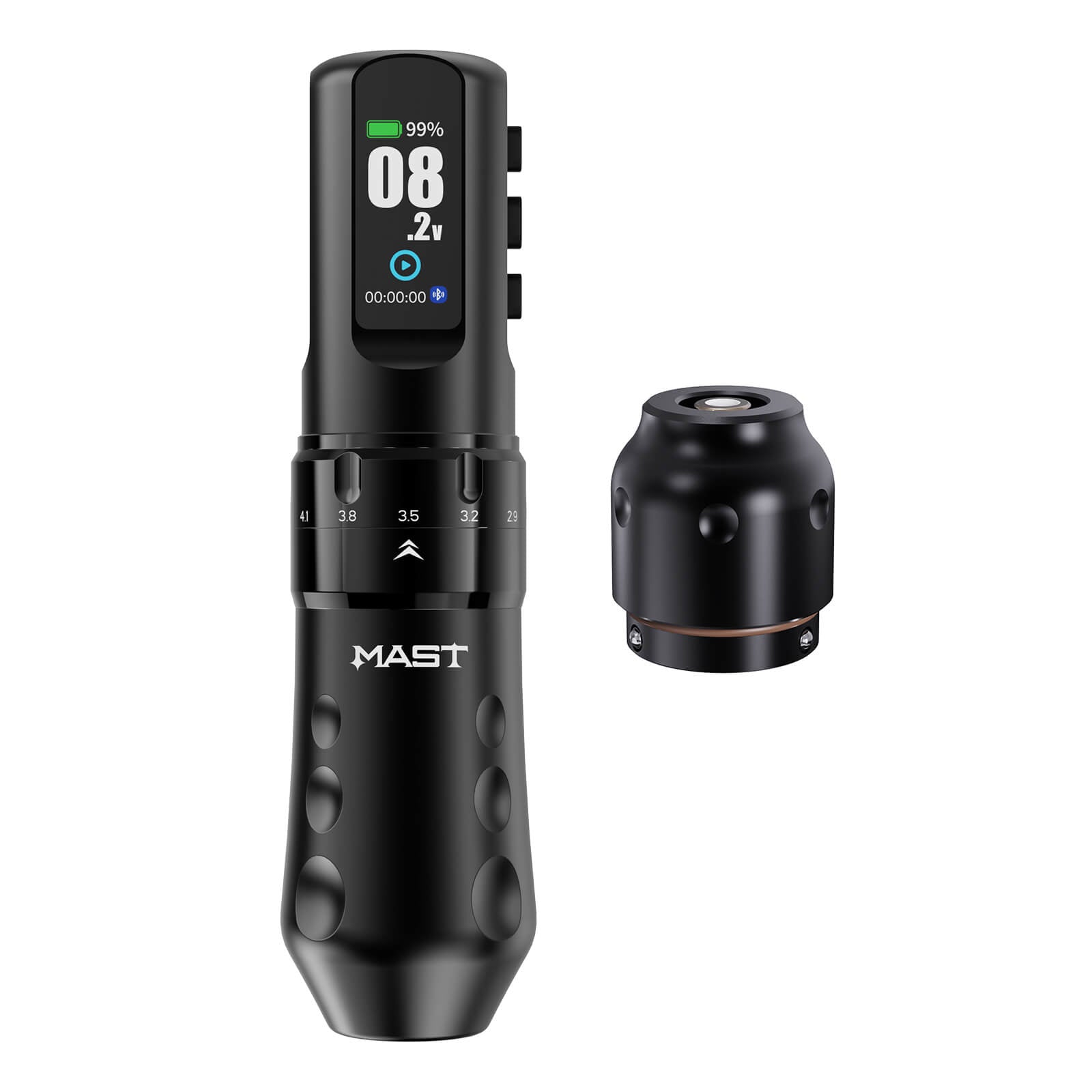 Dragonhawk Wireless Tattoo Pen Machine 2.5-4.5MM Strokes Length | Mast Flip 4 Pro ( With RCA Adapter)