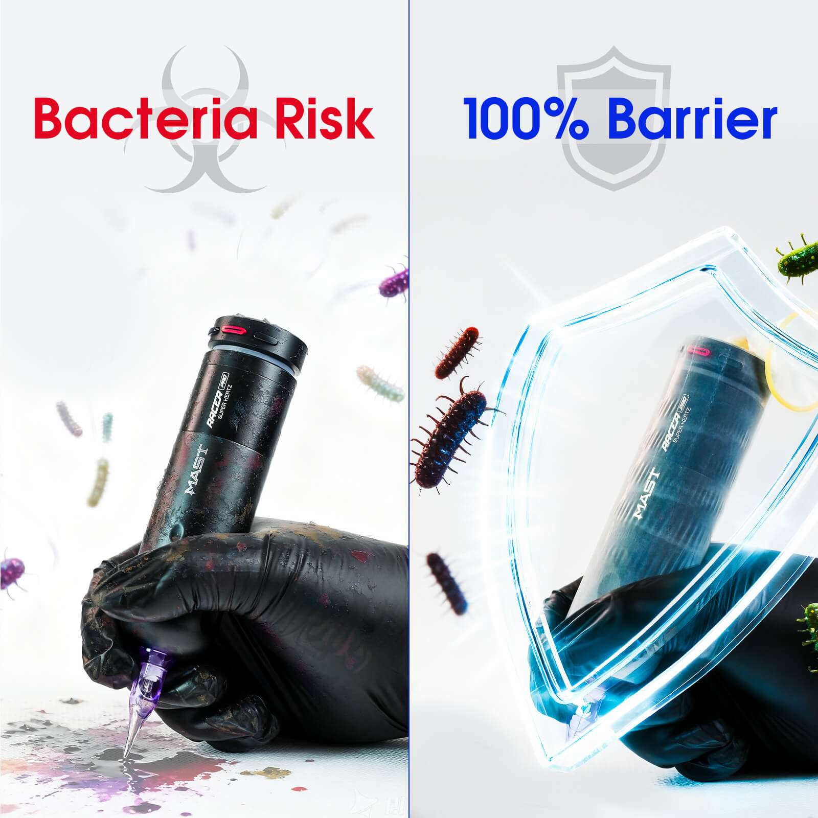 MAST Bio Guard Shield Pro | Medical-Grade Disposable Protective Covers for Tattoo Machines – Box of 50