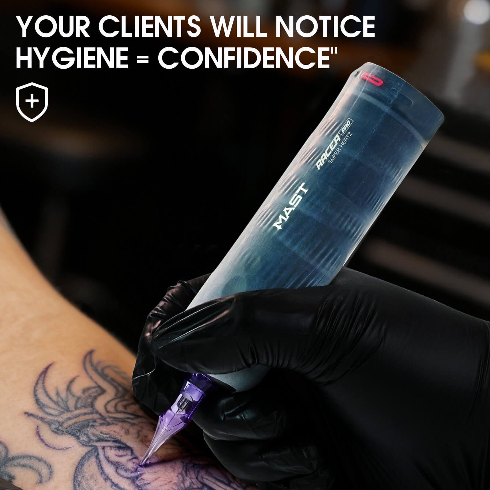 MAST Bio Guard Shield Pro | Medical-Grade Disposable Protective Covers for Tattoo Machines – Box of 50