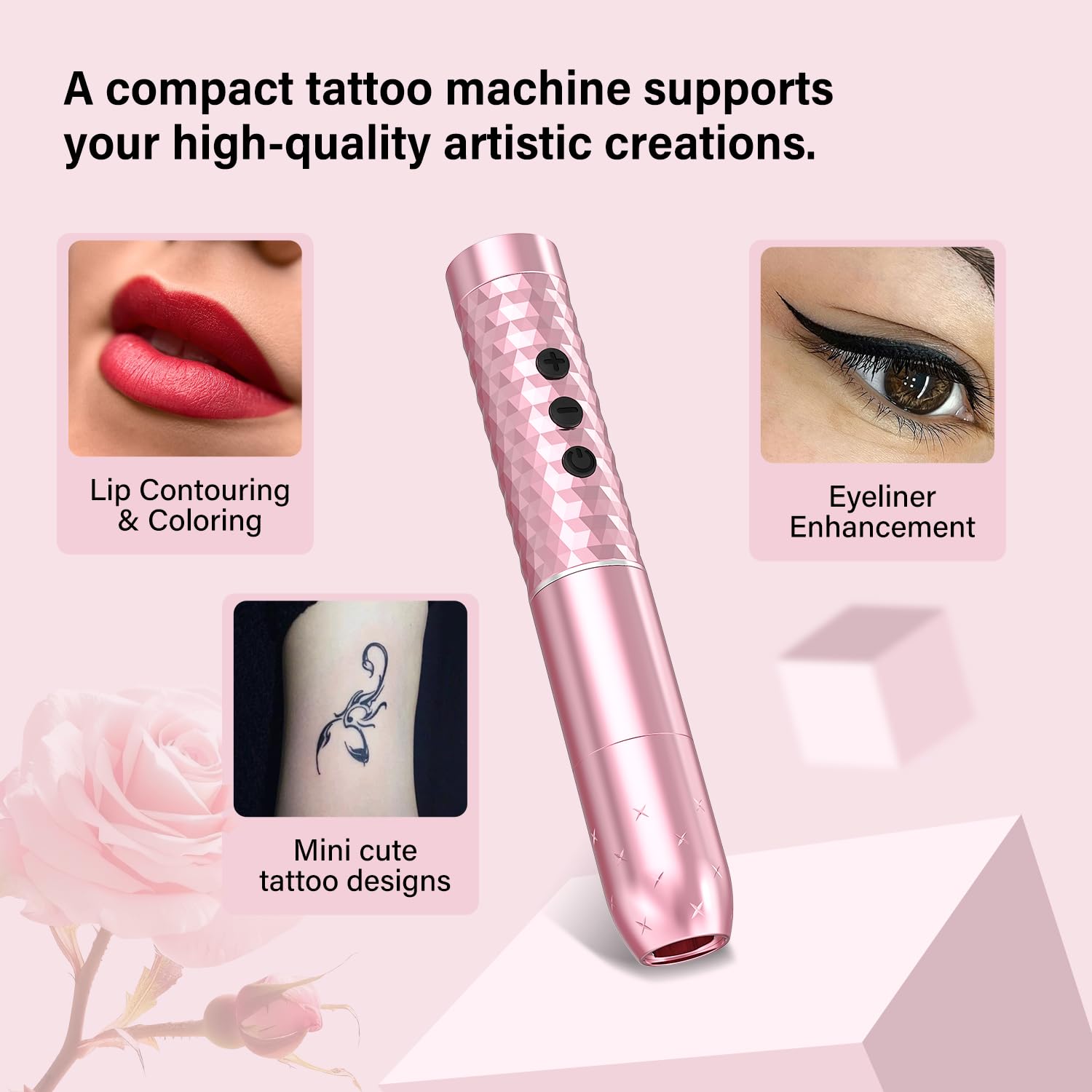 CHUSE PV6 Luxe Rose Air Pro Dual Batteries Wireless PMU Tattoo Machine