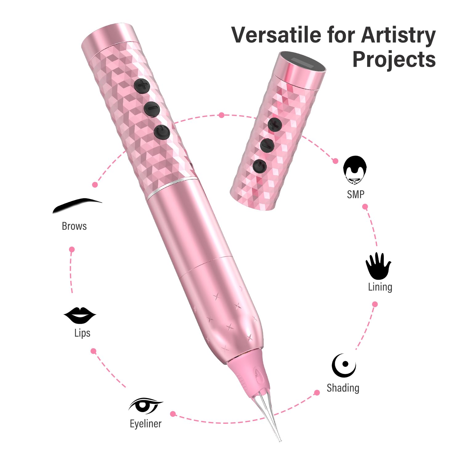 CHUSE PV6 Luxe Rose Air Pro Dual Batteries Wireless PMU Tattoo Machine